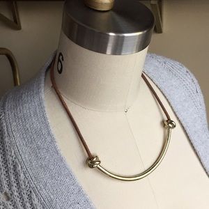 LOFT Leather & Goldtone Metallic Knot Necklace